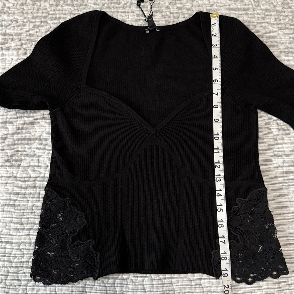 Express Cropped Corset Style Rib Knit Sweater - Picture 6 of 11